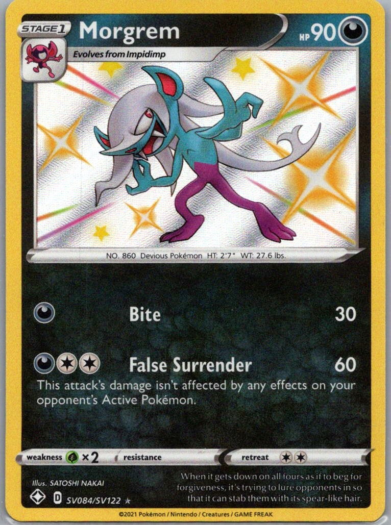 Morgrem Shiny Holo Rare Shining Fates: Shiny Vault SV084/SV122 NM