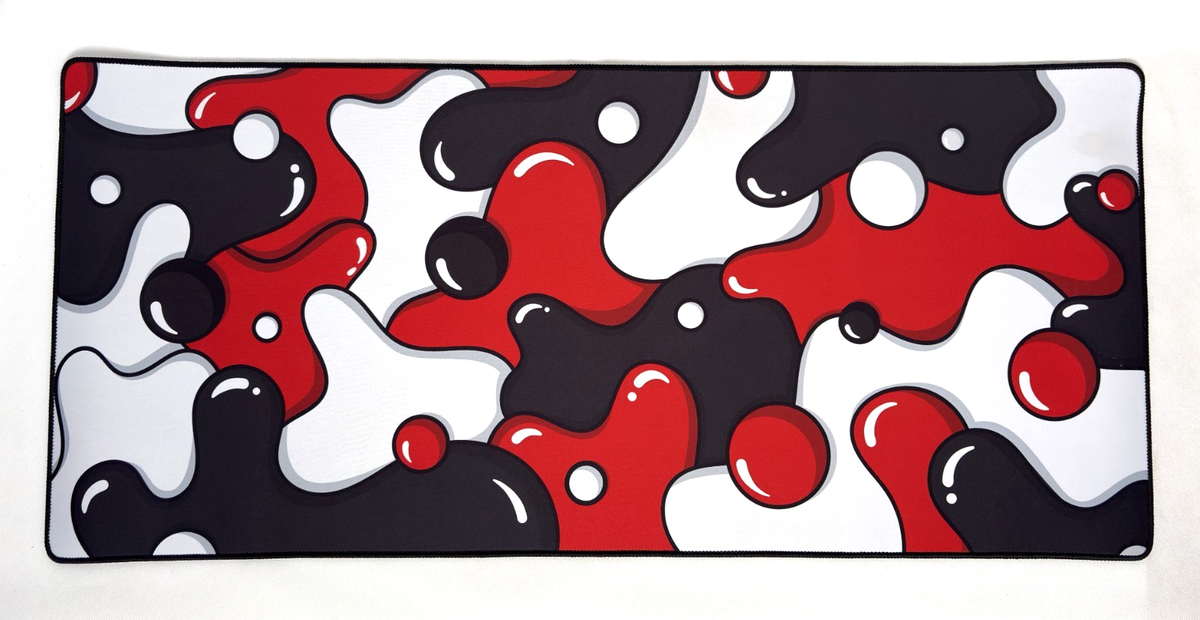 Kraken XXL Gaming Mouse Pad - Large Red Desk Mat for Keyboard