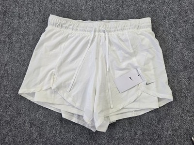 NWT Nike Women's Large White Athletic Flex Essential 2-in-1 Training Shorts 4''
