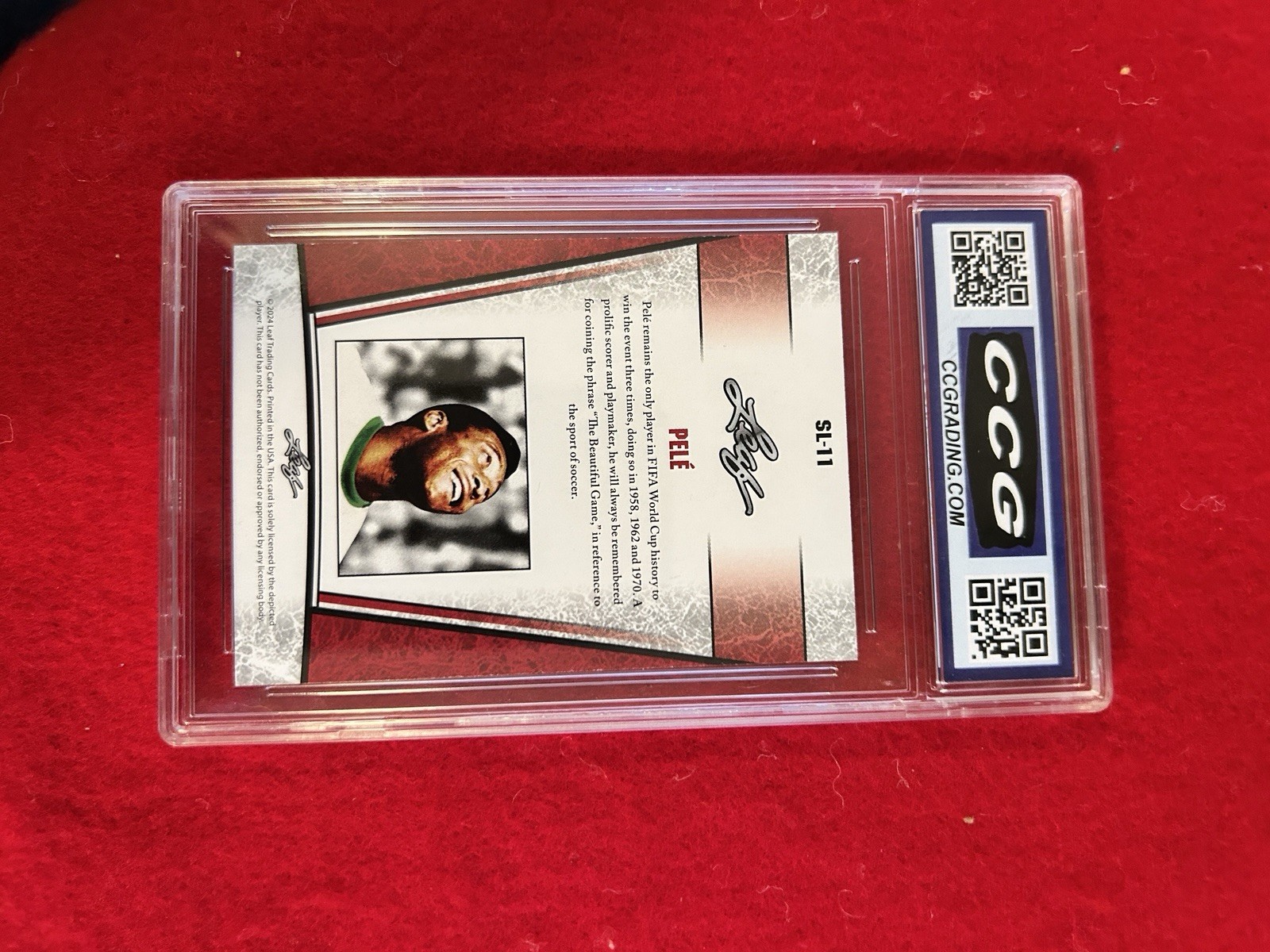2024 Leaf Pele Silver Legend #SL-11 Graded 10 Gem Mint Soccer Futbol World Cup view 4