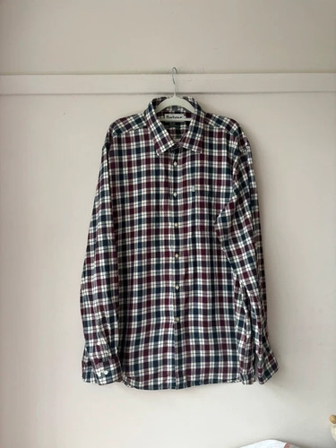 Barbour Herren Hemd Burgund Navy & Lila Kariert - XXL - 100% Baumwolle Regular Fit