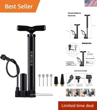 Lightweight Bike Floor Pump for Presta & Schrader Valves, 160 PSI Capacity