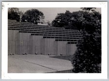 Vtg B&W Snapshot Outdoor Modern Structure 1950s