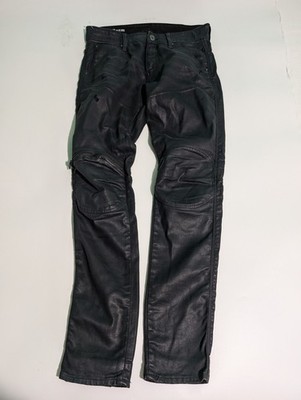 G-Star Raw Jeans Mens Sz 32/32 Black 5620 3D Zip Knee Wax 