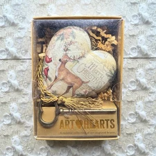 Demdaco Art Heart MERRY CHRISTMAS DEER CARDINAL With Key NEW In Box