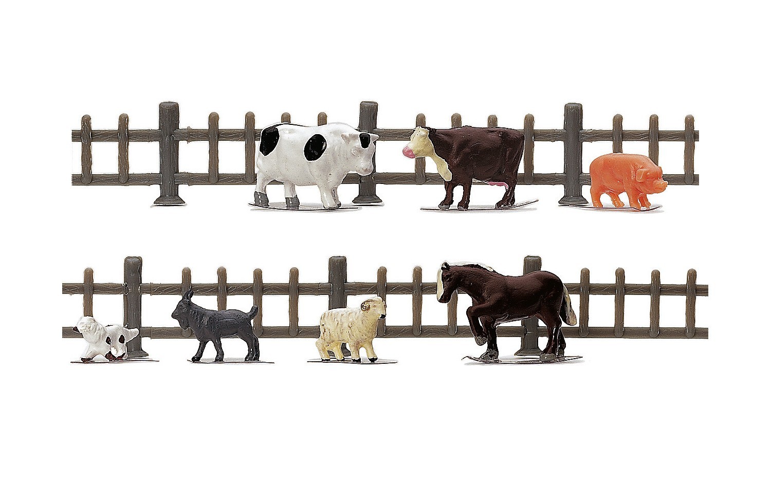 HORNBY R7120 SKALESCENICS FARM ANIMALS 7 PACK WITH FENCING OO GAUGE