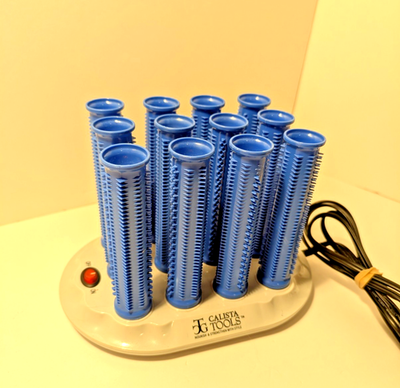 #ad Calista Ion Hot Rollers Long Length 1 in x 5 in Style Set Blue Hot Rollers $33.99