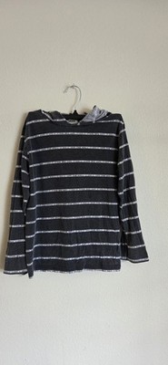 Vans Off The Wall Juniors Size Small. Grey Striped Hoodie Long Sleeve Shirt