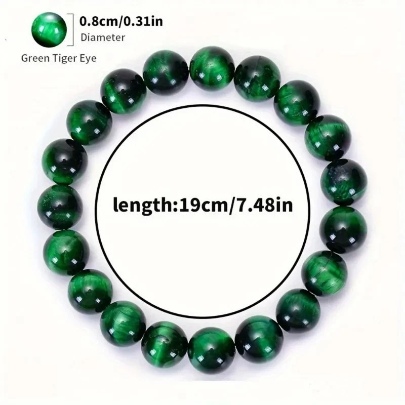 Pulseras de plástico Buda ojo de tigre verde piedra natural unisex joyas hechas a mano Foto 2 de 3