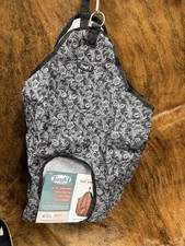 Tough-1 Black Tooled Leather Hay Tote Bag Horse Tack 72-7816