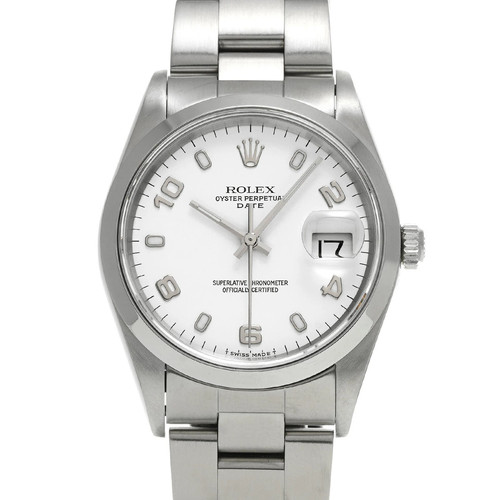 ROLEX Oyster Perpetual Date 15200 White Men's Used Watch #32194 - Afbeelding 1 van 5