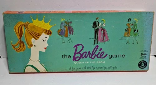 VTG 1960 Barbie Queen of the Prom Board Game Mattel BROKEN GAME BOARD SEE PHOTOS