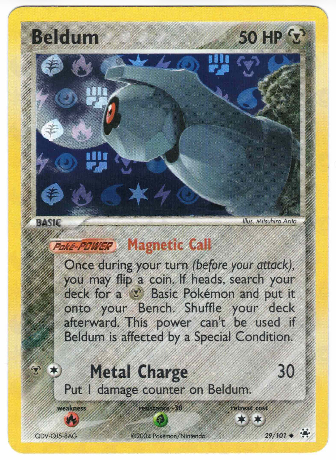 Beldum 29/101 EX Hidden Legends Reverse Holo Uncommon Pokemon Card