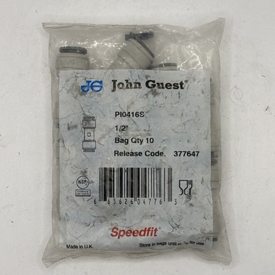 #ad Pack Of 10 John Guest PI0416S 1 2” Fittings $35.00