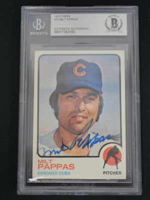 1973 Topps #70 Milt Pappas BAS Authentic HAND SIGNED AUTO