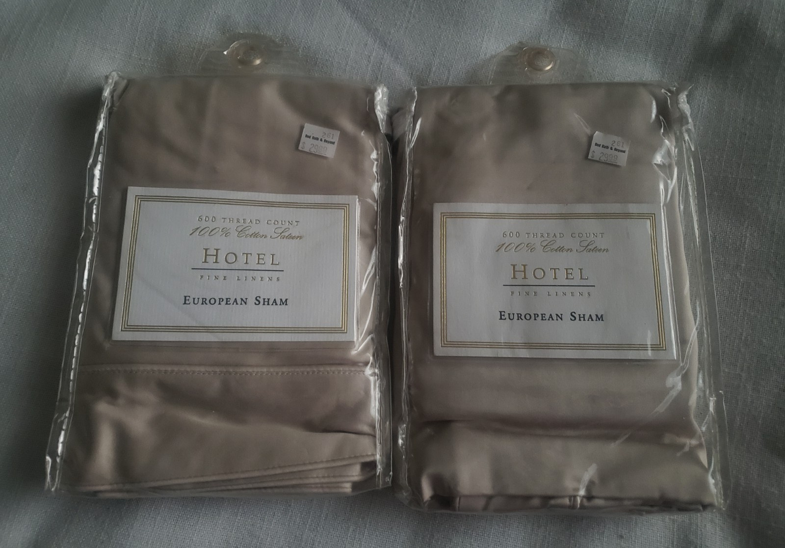 (2) Vtg Luxury HOTEL FINE LINENS 600 Cotton Sateen EURO Pill