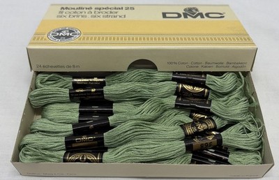 Vtg 13 DMC Mouliné Special 25 100% Cotton Pistachio Green #368 Embroidery Thread