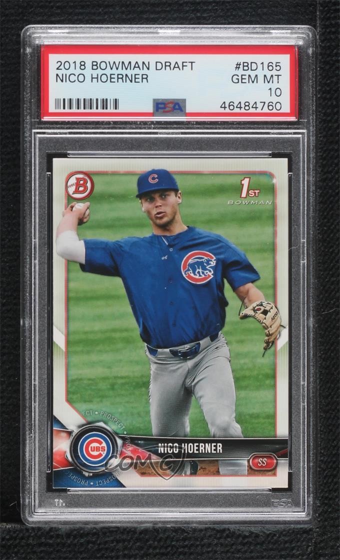 2018 Bowman Draft Nico Hoerner #BD-165 PSA 10 GEM MT 0x7q