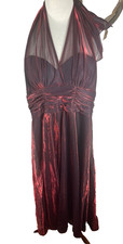 Dressbarn Womens Dress Ten Vintage Y2k Whimsigoth Halter  Lined Broken Zipper