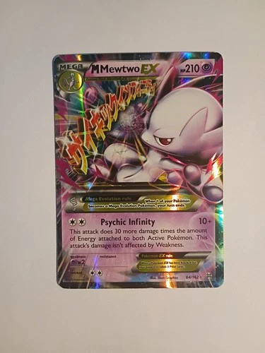 Pokémon M Mega Mewtwo EX Ultra Rare Holo TCG Card 64/162 XY Breakthrough