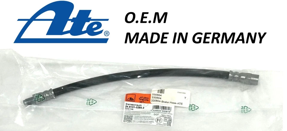 2 X Manguera flexible de freno trasero izquierdo derecho OEM Ate 126 428 03 35 para Mercedes 1973-95 Foto 2 de 4