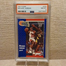 Fleer 1991-92 Michael Jordan #220 League Leaders PSA 8 Bulls Basketball