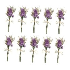 Mini Dried Flower Bouquet, 10 Pcs Forget-me-not Natural Wildflower Dark Purple