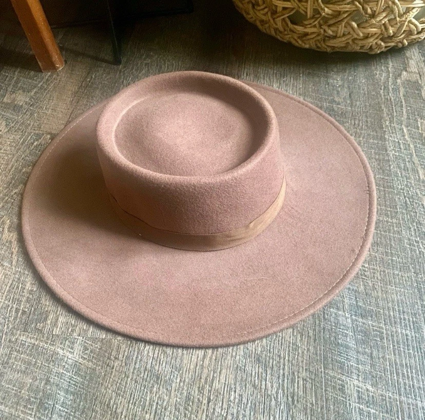 Sombrero NINE WEST Diseñador Mujer Fieltro Lana Flojo Ajustable Banda Interior Foto 3 de 4