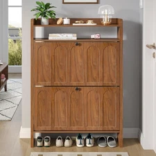 Shoe Storage Cabinet for Entryway with 2 Flip Drawers