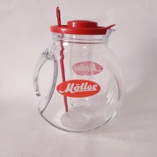 Möller Fruchtsäfte Glaskrug Saft Pitcher mit Rührstab und Gefäß für Eis