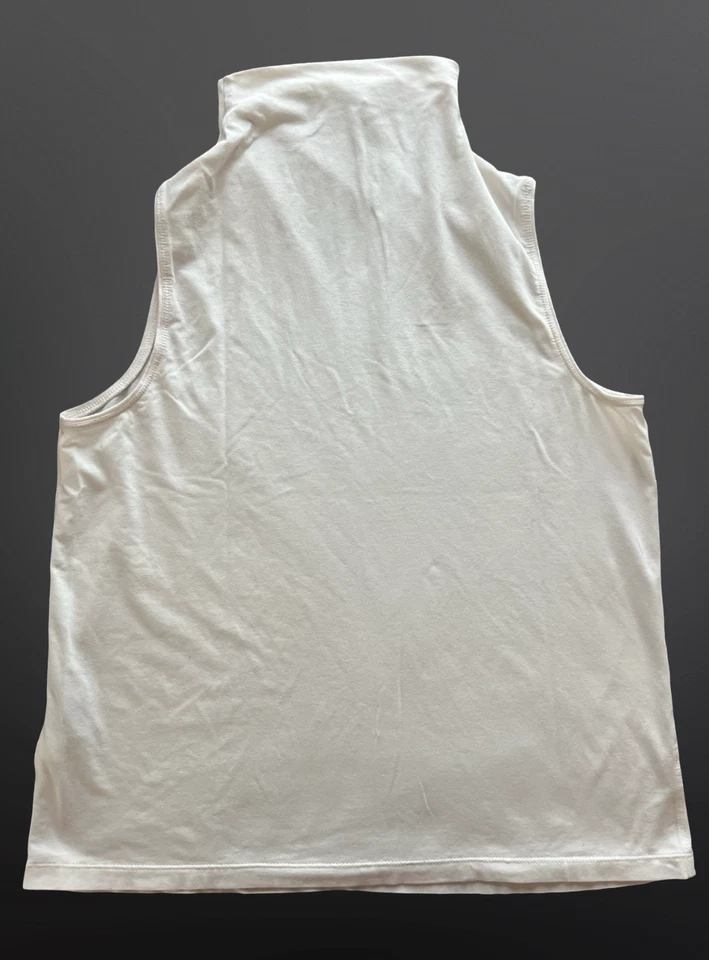Camiseta sin mangas Athleta Studio sin mangas cuello alto para mujer M crema usada en excelente estado Foto 3 de 4