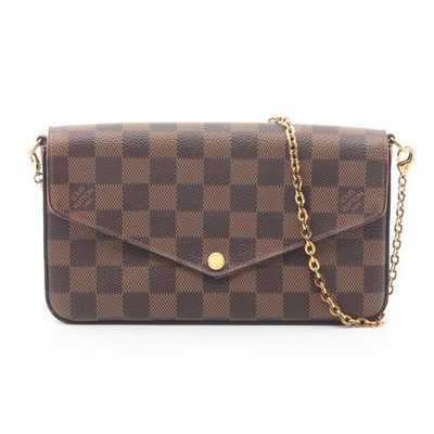 LOUIS VUITTON Pochette Felicie Chain Crossbody Schultertasche N63032 Damier E...