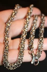 Fantastic 925 sterling silver marked thick Byzantine link chain Necklace Lot#372