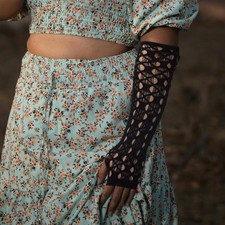 longs sans doigts pour femmes, 1 paire, creux, de fête