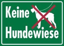 Hinweisschild, Keine Hundewiese, 250 x 350 mm- 350x250x0.6 mm Aluminium geprägt