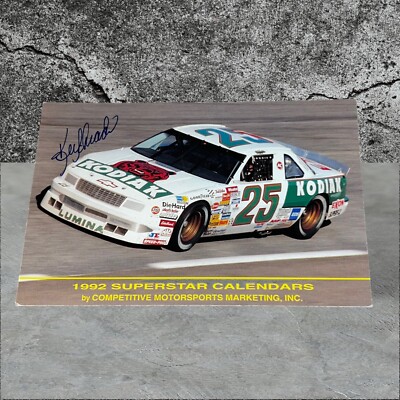Ken Schrader 1992 KODAIK #25 signed 3 1/2 x 5 VINTAGE NASCAR