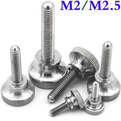 M2 M2.5 Stainless Steel Round Knurled Thumb Screws High Type Hand Grip Knob Bolt