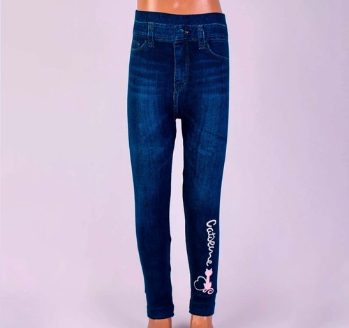 Design Mädchen Leggings Jeggings Stretch Hose Jeans Look Gr. 110-158 - Bild 2 von 7
