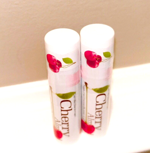 CAMILLE BECKMAN CHERRY ALMOND NATURAL COCOA BUTTER LIP BALM *SEALED* FL-SZ LOT 2 - Picture 9 of 11