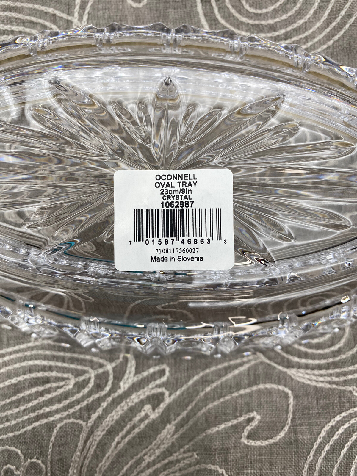 Waterford Grafton Street O'Connell Lead Crystal Oval Dish 140812 (9 3/8