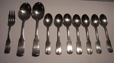 10 Pc International Stainless Flatware Dinner Teaspoon Serving Spoon Salad Fork