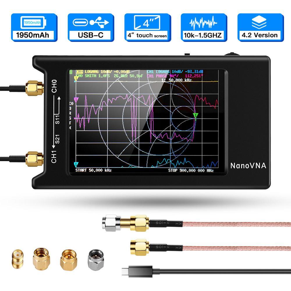 NanoVNA-H4 4.0 1950mAh Vector Network Analyzer HF VHF UHF Antenna