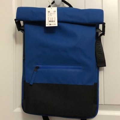 Rains Trail Rolltop Backpack. Waterproof Blue/Black