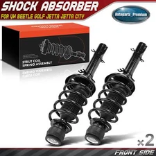 2x Front Complete Strut & Coil Spring Assembly for Volkswagen Beetle Golf Jetta
