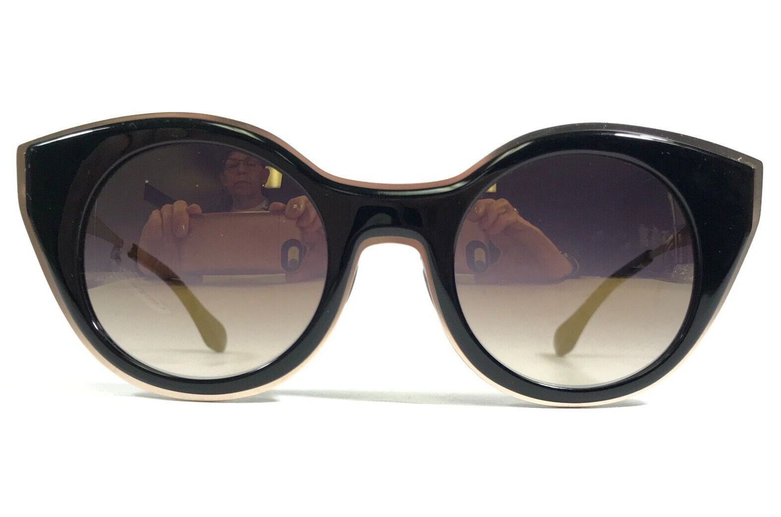 Солнцезащитные очки Morgenthal Frederics 041 GISELE в круглой оправе из черного золота с фиолетовыми линзами