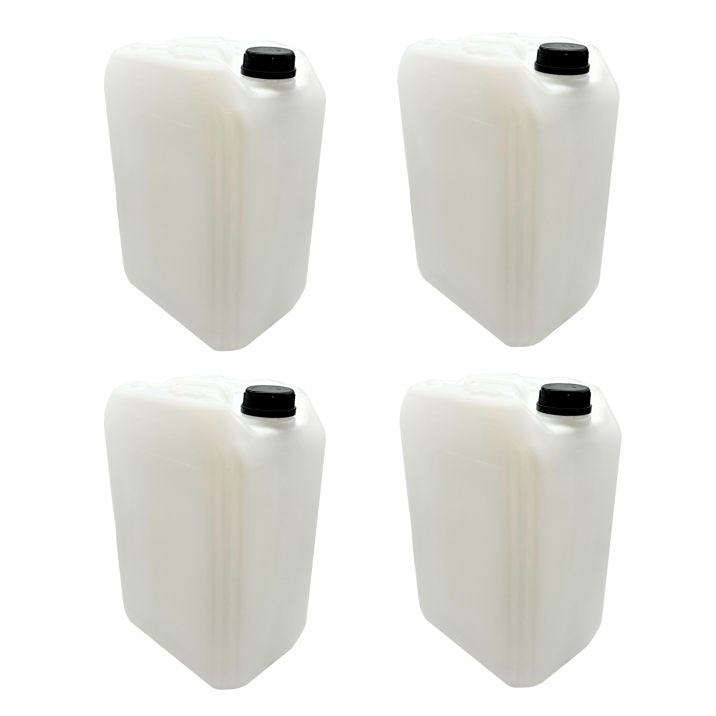 Hexeal Empty 25L Container & Cap x 4 | For Liquids, Refillable, Stackable, HDPE