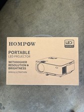 Hompow White Portable LED Mini Projector, 1080p Resolution, Model T20