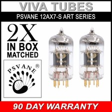 Gain Matched Pair (2) Psvane 12AX7-S ECC83 Gold Pins Art Series Vacuum Tubes