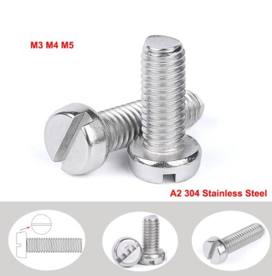 M3 M4 M5 Slotted Cheese Head Machine Screw DIN84 Slot Bolts A2 Stainless Steel