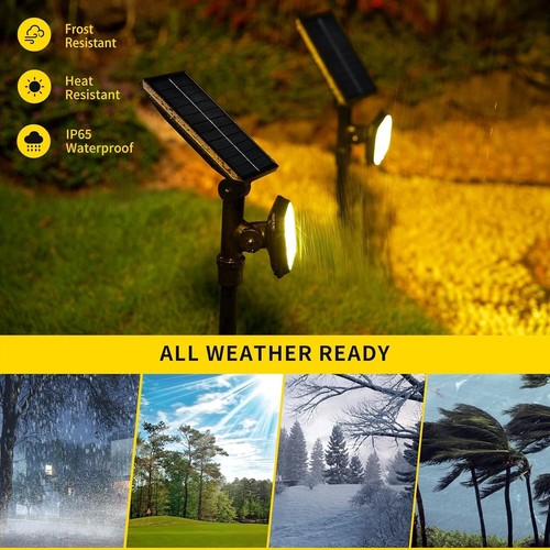 Bright 700 Lumens Solar Powered Spotlights - Adjustable Warm White Lighting Pack - Picture 8 of 11